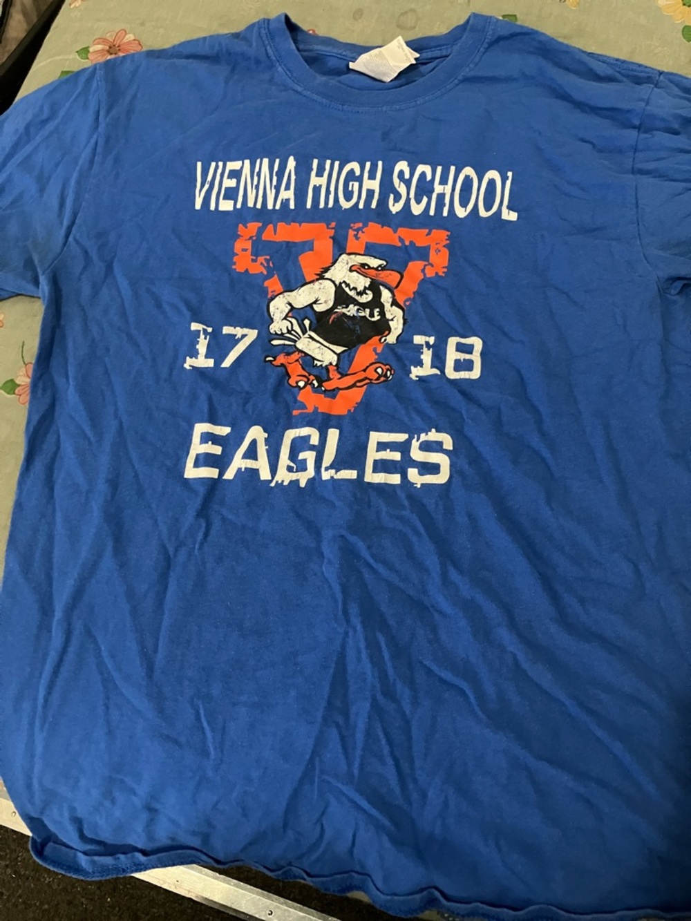 Gildan Royal Blue Graphic Tee with White Print